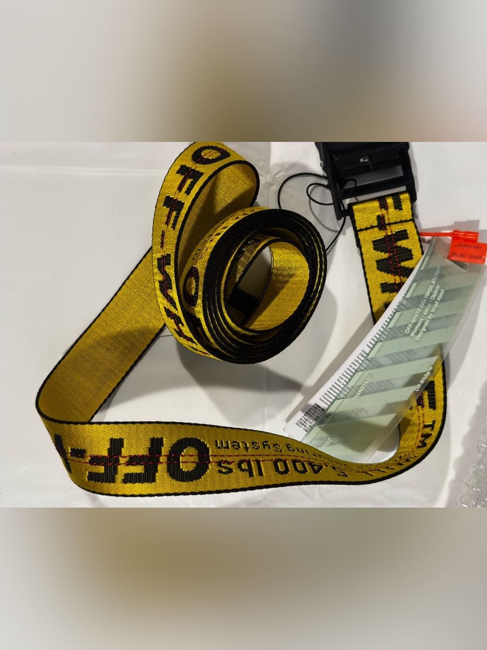 Authentic Off-White Yellow Industrial Belt - Designer Fashion Accessory